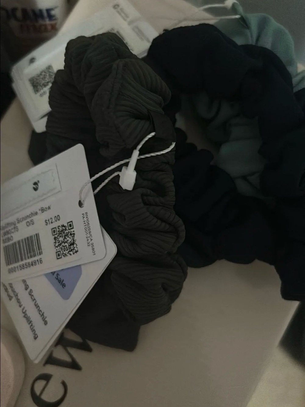 Lululemon scrunchies- Black, Dark Gray, Teal